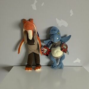 Vintage Jar Jar Binks  & Watto Star Wars Episode 1,  12"&10” Plush Applause NWT